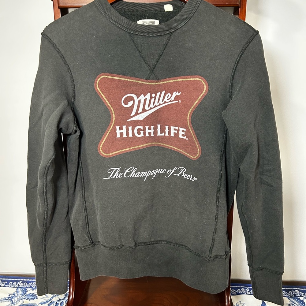 Womens American Eagle Miller High Life Crewneck Sweatshirt XS Beer Tailgate
